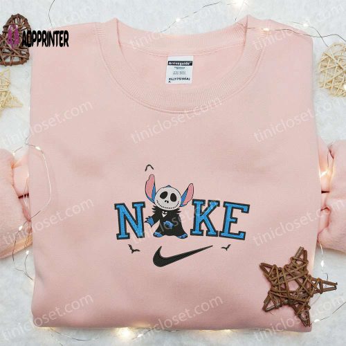 Nike x Stitch Cartoon Embroidered Sweatshirt: Disney Characters Hoodie – Perfect Family Gift!