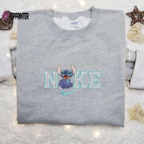 Stitch Coffee x Nike Cartoon Hoodie Lilo and Stitch Embroidered Shirt Nike Inspired Tee