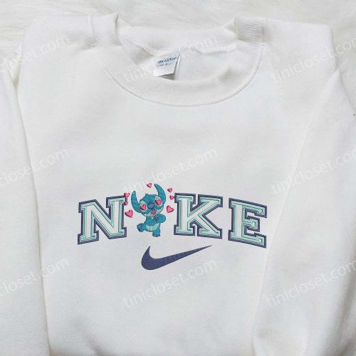 Stitch Love x Nike Embroidered Sweatshirt: Lilo and Stitch Cartoon Shirt – Nike Inspired Design