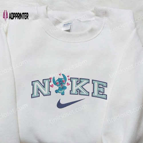 Stitch Love x Nike Embroidered Sweatshirt: Lilo and Stitch Cartoon Shirt – Nike Inspired Design