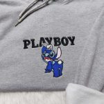 Stitch Playboy & Disney Embroidered Shirt Sweatshirt Hoodie: Cute & Trendy Embroidered Apparel