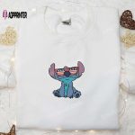 Stitch with America Glasses Shirt: Disney Embroidered Independence Day Tee