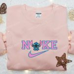 Stitch x Nike Cartoon Embroidered Sweatshirt – Disney Characters Hoodie Perfect Family Gift