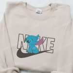 Stitch x Nike Cartoon Embroidered Sweatshirt Disney Characters Shirt Custom Embroidered Tee