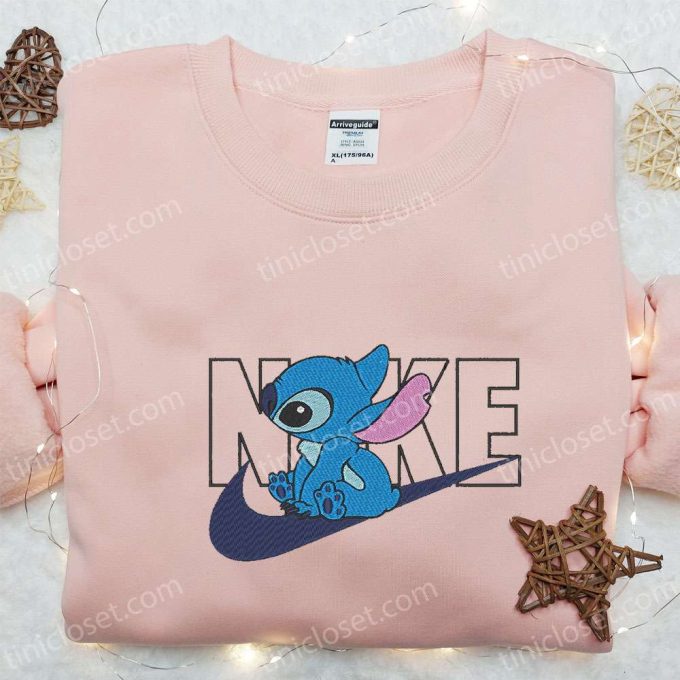 Stitch x Nike Cartoon Embroidered Sweatshirt & Disney Characters T-shirt: Best Family Gift Ideas