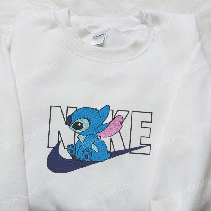 Stitch x Nike Cartoon Embroidered Sweatshirt & Disney Characters T-shirt: Best Family Gift Ideas