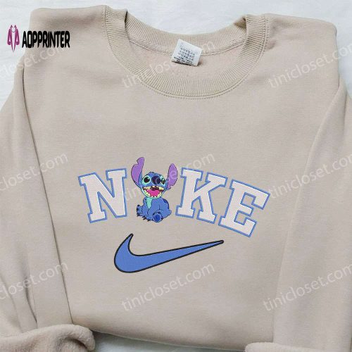 Stitch x Nike Embroidered Hoodie & Shirt: Best Nike Inspired Birthday Gift Ideas