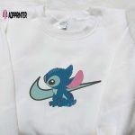 Stitch x Nike Swoosh & Lilo Cartoon Embroidered Sweatshirt – Nike Inspired Shirt