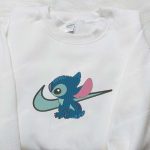 Stitch x Nike Swoosh & Lilo Cartoon Embroidered Sweatshirt – Nike Inspired Shirt