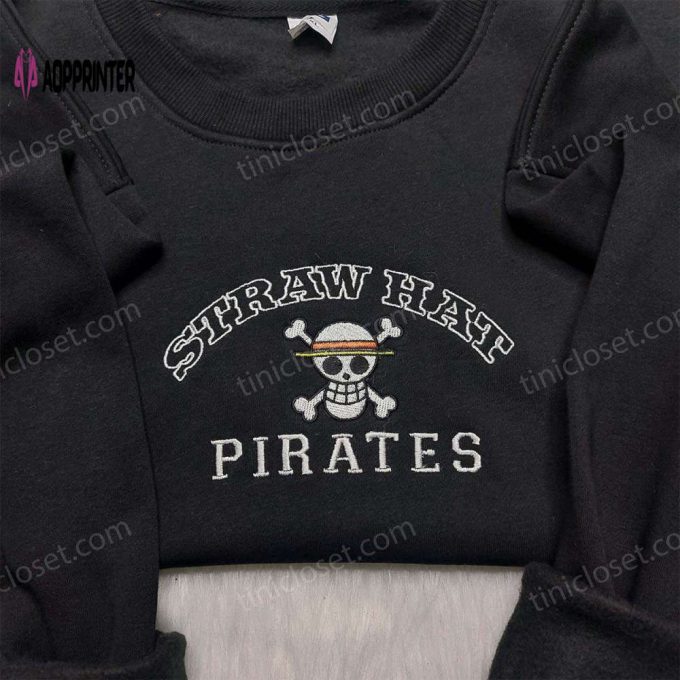 Straw Hat Pirates Embroidered Shirt: One Piece Anime Clothing