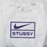 Stussy x Nike Embroidered Hoodie & Shirt: Best Family Gift