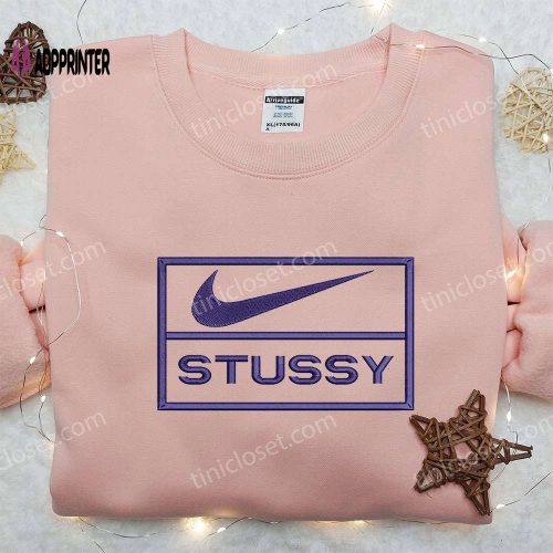 Stussy x Nike Embroidered Hoodie & Shirt: Best Family Gift