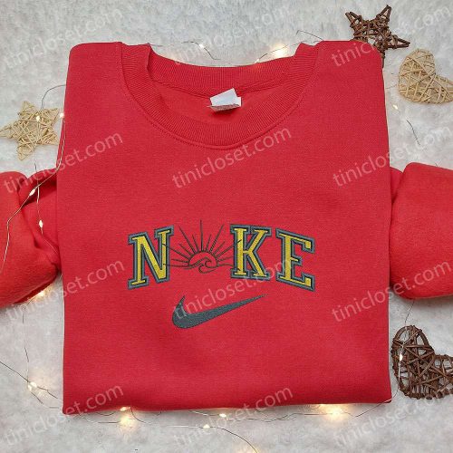 Sunset x Swoosh Embroidered Sweatshirt: Nike Inspired Hoodie Best Birthday Gift Idea