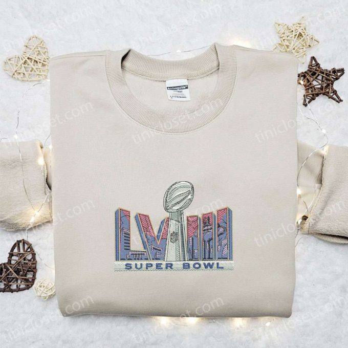 Superbowl LVIII Trophy Embroidered Shirt & NFL Sports Hoodie: Ultimate Gift Idea