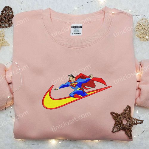 Superman x Nike Swoosh Embroidered Sweatshirt & Marvel Cartoon Shirt – Nike Inspired Collection