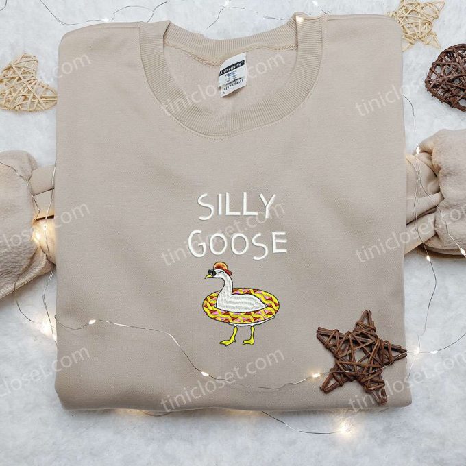 Quirky Animal Embroidered Shirt: Swim in Style with Silly Goose & Funny Designs!