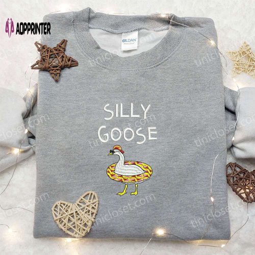 Silly Goose on the Loose University Embroidered Shirt – Animal & Cute Design