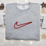 Swoosh Nike Embroidered Shirt Sweatshirt & Custom Hoodie: Nike Inspired Customizable Apparel