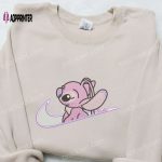 Swoosh x Angel Cartoon Embroidered Shirt: Disney Characters T-shirt – Best Family Gift Ideas