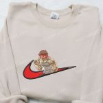 Swoosh x Baki Hanma Anime Hoodie: Grappler Embroidered Shirt & Nike Inspired Apparel