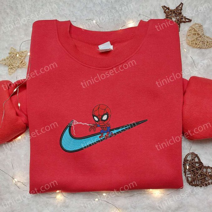 Swoosh x Chibi Spider-Man Movie Embroidered Apparel: Sweatshirt Hoodie T-shirt