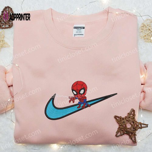 Swoosh x Chibi Spider-Man Movie Embroidered Apparel: Sweatshirt Hoodie T-shirt