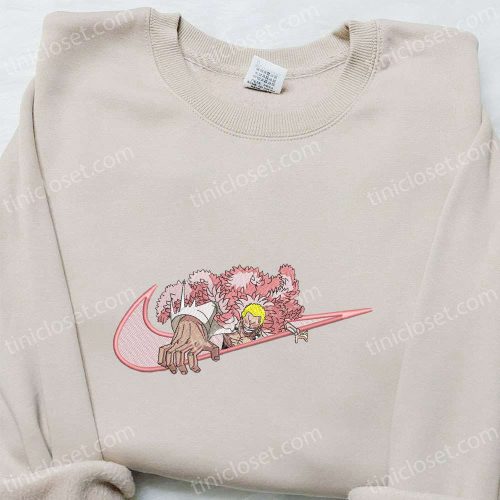 Swoosh x Donquixote Doflamingo Anime Embroidered Hoodie & Shirts: One Piece & Nike Inspired