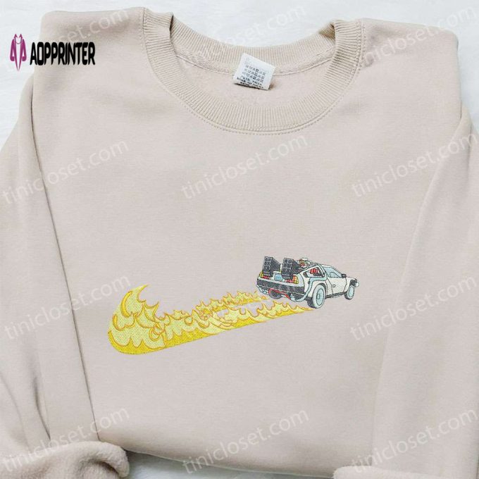 Swoosh x Fire Car Embroidered Hoodie & Transportation Shirt – Custom Embroidery