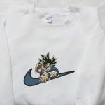 Swoosh x Goku Kameha Anime Hoodie: Dragon Ball Embroidered Shirt Cool Anime Clothing