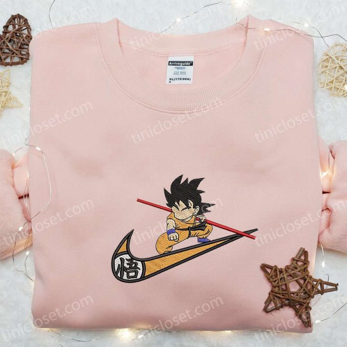 Dragon Ball Embroidered Hoodie Goku Kid Anime Shirt Custom Nike T-shirt