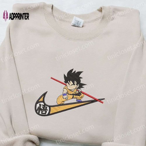 Dragon Ball Nike x Goku Ultra Instinct Embroidered Shirt & Hoodie: Custom Anime Apparel