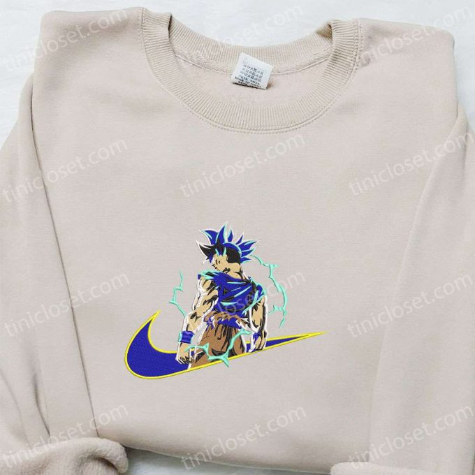 Swoosh x Goku Ultra Instinct Embroidered Shirt & Dragon Ball Hoodie: Custom Nike Tee