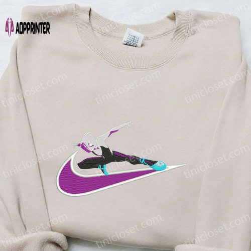 Swoosh x Gwen Movie Embroidered Sweatshirt: Marvel Cinematic Universe Shirt Cool Anime Clothing