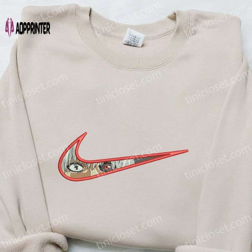 Swoosh x Kan Kaneki Embroidered Sweatshirt: Nike Inspired Cool Anime Clothing