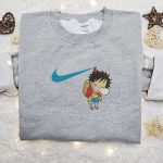 Swoosh x Monkey D Luffy Kid Sleeping Sweatshirt – One Piece Embroidered Shirt Perfect Family Gift