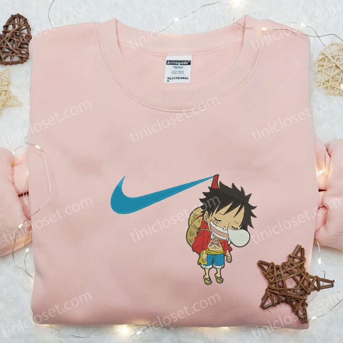 Swoosh x Monkey D Luffy Kid Sleeping Sweatshirt – One Piece Embroidered Shirt Perfect Family Gift