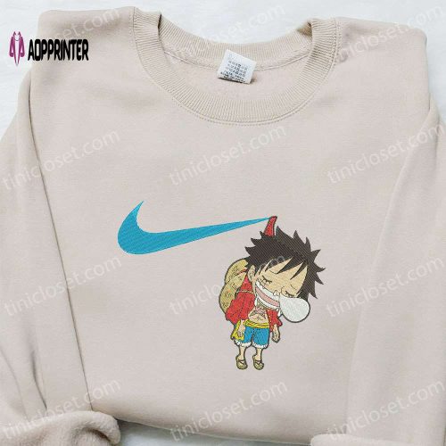 Swoosh x Monkey D Luffy Kid Sleeping Sweatshirt – One Piece Embroidered Shirt Perfect Family Gift