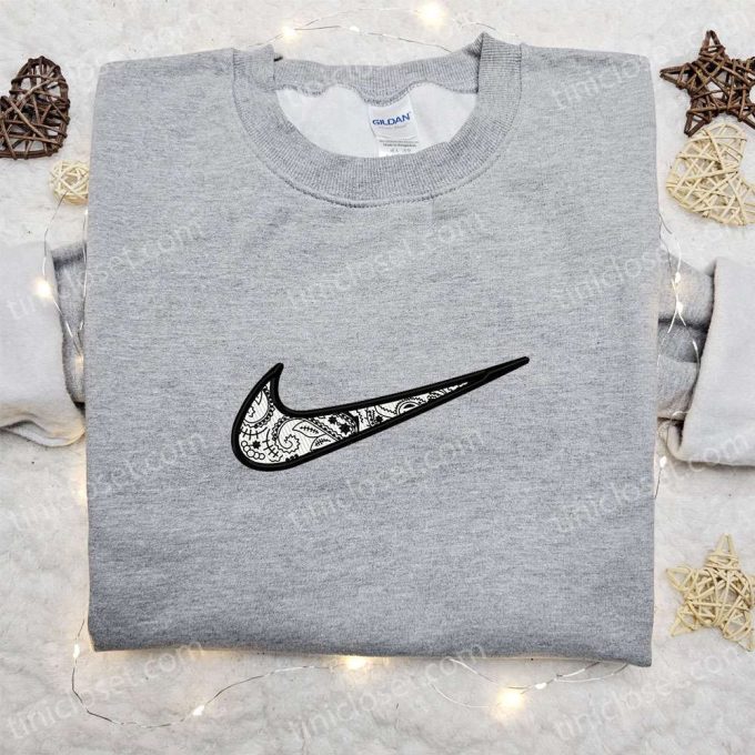 Swoosh x Ornament Hoodie: Custom Embroidered Sweatshirt & Nike Inspired T-shirt