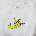 Swoosh x Pikachu Anime Embroidered Shirt: Pokemon T-shirt Perfect Family Gift Idea