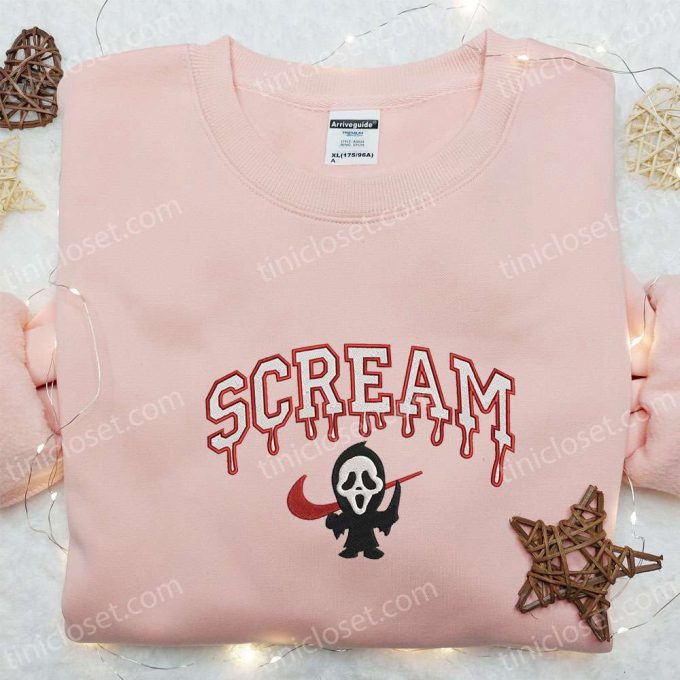 Swoosh x Scream Ghostface Embroidered Sweatshirt: Horror Movie Shirt Best Gift Ideas for All Occasions