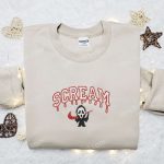 Swoosh x Scream Ghostface Embroidered Sweatshirt: Horror Movie Shirt Best Gift Ideas for All Occasions