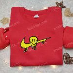 Swoosh x Smile Embroidered Shirt: Nike Inspired T-shirt Perfect Family Gift