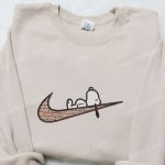 Swoosh x Snoopy Embroidered Shirt Disney Characters Hoodie & Custom Nike T-shirt