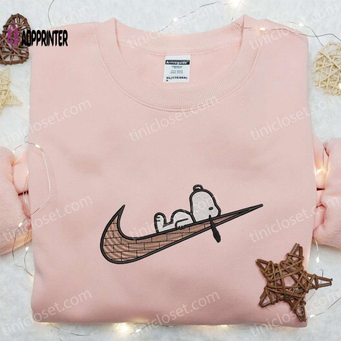 Swoosh x Snoopy Embroidered Shirt Disney Characters Hoodie & Custom Nike T-shirt