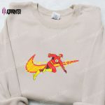 Swoosh x The Flash Movie Embroidered Hoodie & Marvel Cinematic Universe Shirt: Custom Embroidered Marvel Gear