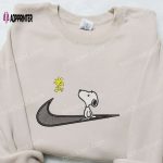 Swoosh x Woodstock & Snoopy Cartoon Embroidered Shirt Disney Hoodie & Custom Nike Tee