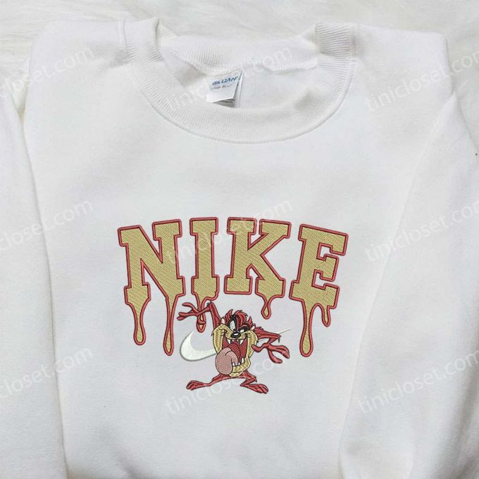 Looney Tunes x Nike Embroidered Sweatshirt: Tasmanian Devil & Disney Shirt – Unique Nike Inspired Design