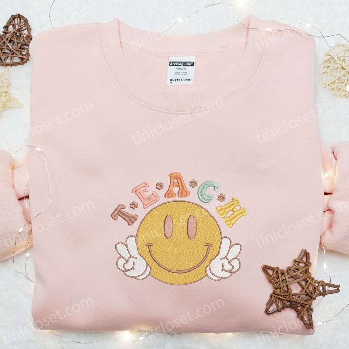 Smiley Face Embroidered Shirt & Thanksgiving Hoodie – Perfect Gift Idea