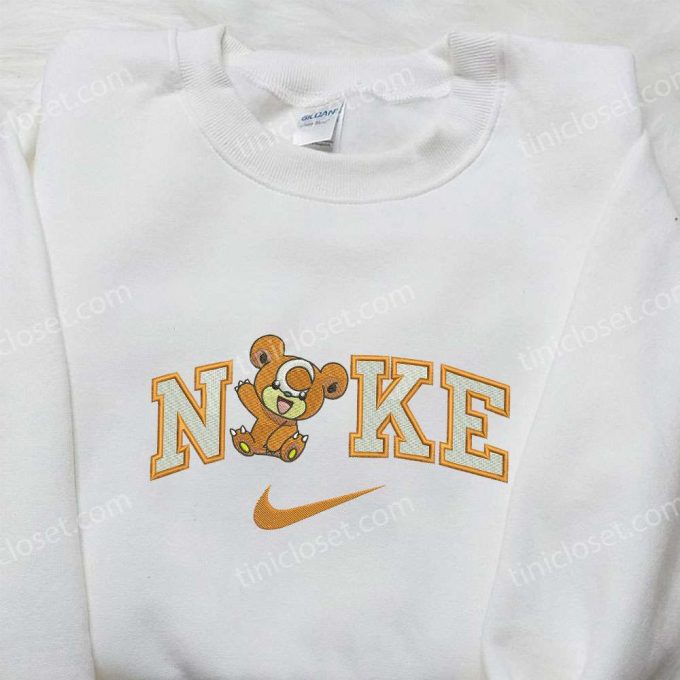 Teddiursa x Nike Embroidered Sweatshirt – Pokemon & Nike Inspired Shirt