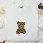 Cute Teddy Bear Embroidered Shirt: Perfect Family Gift with Adorable Design